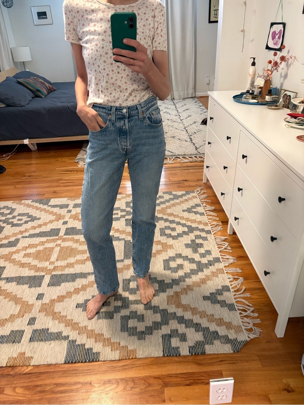 Levi's 501 Light Blue Straight Leg Women's Jeans